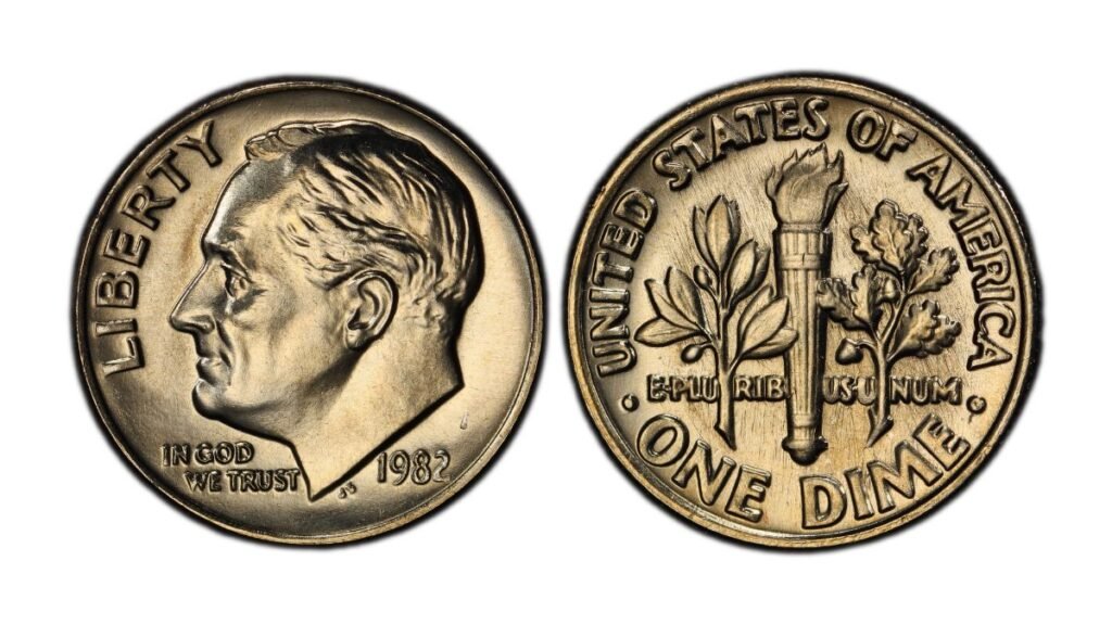 1982 No Mint Mark Roosevelt Dime